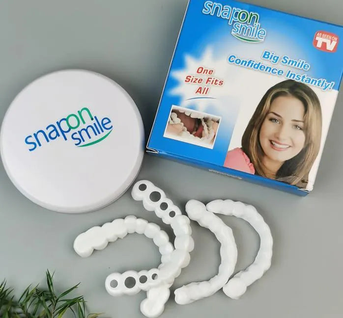 Snap-On Smile Teeth Cover – Natural Looking Cosmetic Veneers | Instant Perfect Smile Veneers – Upper & Lower Teeth Set
